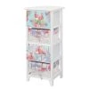 Ridgevalley Commode Razlog - Partiellement en paulownia massif - Blanc / Multicolore - Hauteur : 74 cm