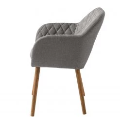 Mørteens Chaise à accoudoirs Amalis - Tissu / Chêne massif - Gris / Chêne -Luxe Intérieur Magasin 1000176578 191017 10280500010 DETAILS P000000001000176578