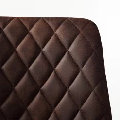 Ars manufacti Chaise capitonnée Tervo - microfibre / Acier - Microfibre Colby: Marron foncé vintage - Lot de 2 -Luxe Intérieur Magasin 1000176747 201013 13591500052 DETAILS P000000001000176747