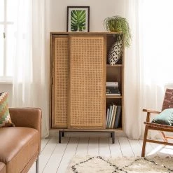 Ars manufacti Buffet haut Vina - Manguier massif / Rotin - Manguier / Noir -Luxe Intérieur Magasin 1000178071 200324 13412400002 MOOD DETAILS P000000001000178071 mood