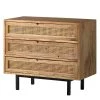 Ars manufacti Commode Vina I - Manguier massif / Rotin - Manguier / Noir