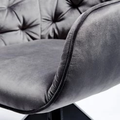 Jack & Alice Chaise Tibas - rotatif - Velours / Acier - Noir - Gris argenté -Luxe Intérieur Magasin 1000178303 190621 06541000005 GALLERYIMAGES P000000001000178303