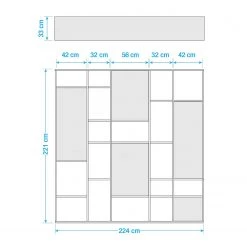 Loftscape Bibliothèque Emporior VII - Mat beige clair - Largeur : 224 cm -Luxe Intérieur Magasin 1000178975 190801 08301600030 SKETCH DETAILS P000000001000178975 sketch