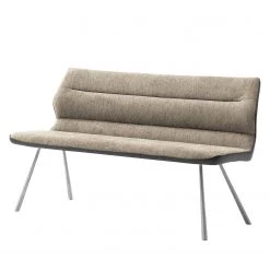 Fredriks Banc Kiama - Imitation cuir / Tissé à plat - Acier inoxydable - Cappuccino