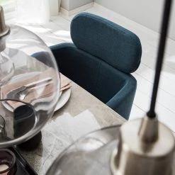 Mørteens Chaises à accoudoirs Menly - Tissu / Métal - Noir - Bleu Gris -Luxe Intérieur Magasin 1000179462 200122 12294700027 DETAILS P000000001000179462