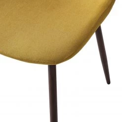 Mørteens Chaise capitonnée Iskmo VI - Tissu / Métal - Imitation noyer - Jaune moutarde - Lot de 2 -Luxe Intérieur Magasin 1000179471 200121 14403800067 DETAILS P000000001000179471