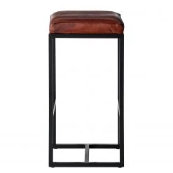Ars manufacti Tabouret de bar Woodson - Cuir véritable / Métal -Marron cognac / Noir -Luxe Intérieur Magasin 1000183945 200206 07294400003 DETAILS P000000001000183945