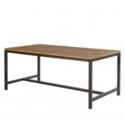 Red Living Table Dahab - Bois recyclé orme massif / Acier - Orme / Noir - Largeur : 180 cm