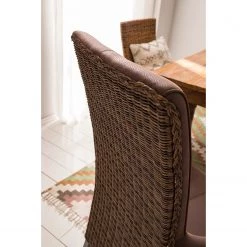 Ars Natura Chaises à accoudoirs Esquina - Imitation cuir / Rotin - Marron vintage / Marron clair chiné -Luxe Intérieur Magasin 1000184165 200317 14293600006 DETAILS P000000001000184165