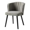 Mørteens Chaise capitonnée Sollia - Tissu / Hêtre massif - Noir - Gris