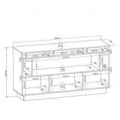Fredriks Buffet Bylas - Blanc brillant -Luxe Intérieur Magasin 1000186228 190916 07213500006 SKETCH DETAILS P000000001000186228 sketch