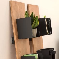 GWINNER Étagère Style II - Placage en bois véritable / Métal - Chêne / Anthracite -Luxe Intérieur Magasin 1000188717 190926 06083600007 MOOD DETAILS P000000001000188717 mood