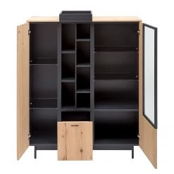 GWINNER Buffet haut Style - Placage en bois véritable / Métal - Chêne / Anthracite -Luxe Intérieur Magasin 1000188719 190926 06084200019 DETAILS P000000001000188719