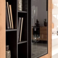 GWINNER Buffet haut Style - Placage en bois véritable / Métal - Chêne / Anthracite -Luxe Intérieur Magasin 1000188719 190926 06084400021 DETAILS P000000001000188719