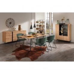 GWINNER Buffet haut Style - Placage en bois véritable / Métal - Chêne / Anthracite -Luxe Intérieur Magasin 1000188719 191119 12335500008 MOOD DETAILS P000000001000188719 mood