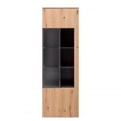 GWINNER Vitrine Style - Placage en bois véritable / Métal - Chêne / Anthracite -Luxe Intérieur Magasin 1000188727 190926 06085500038 DETAILS P000000001000188727