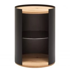 GWINNER Bout de canapé Style - Placage en bois véritable / Métal - Chêne / Anthracite