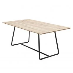 GWINNER Table Style I - Placage en bois véritable / Métal - Chêne / Anthracite