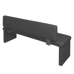 Loftscape Banc Talcott II - Imitation cuir - Chrome - Noir - Largeur : 160 cm -Luxe Intérieur Magasin 1000189836 191119 12532400301 DETAILS P000000001000189836