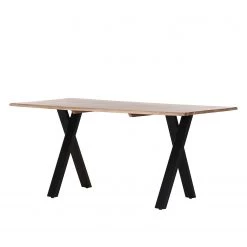 Red Living Table Woodford - Acacia massif / Métal - Acacia / Noir