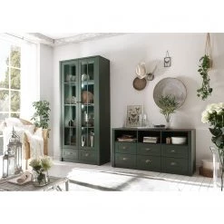 Ridgevalley Vitrine Beauville II - Vert mousse / Doré -Luxe Intérieur Magasin 1000196332 191127 09003400061 MOOD DETAILS P000000001000196332 mood