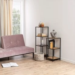 Red Living Étagère Coogee IX - Imitation chêne sauvage / Noir - Hauteur : 120 cm -Luxe Intérieur Magasin 1000200154 220215 022 MOOD DETAILS P000000001000200154 mood