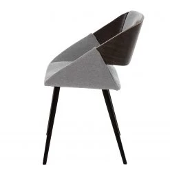 Norrwood Chaise capitonnée Zempin - Tissu / Métal - Imitation noyer - Gris clair -Luxe Intérieur Magasin 1000200199 200206 07392400003 DETAILS P000000001000200199