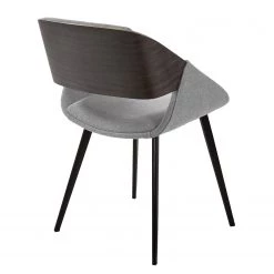 Norrwood Chaise capitonnée Zempin - Tissu / Métal - Imitation noyer - Gris clair -Luxe Intérieur Magasin 1000200199 200206 07392400004 DETAILS P000000001000200199