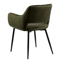 Mørteens Chaises à accoudoirs Rivanna - Velours/ Métal - Vert olive / Noir - Vert olive - Lot de 2 -Luxe Intérieur Magasin 1000202050 200212 11145600102 DETAILS P000000001000202050