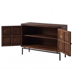 Wolf-Möbel Buffet Carving - Acacia massif / Métal - Acacia / Noir -Luxe Intérieur Magasin 1000202474 201008 14583000002 DETAILS P000000001000202474