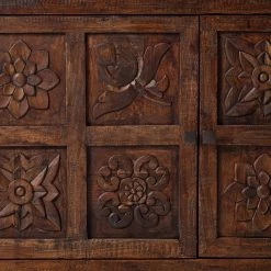 Wolf-Möbel Buffet Carving - Acacia massif / Métal - Acacia / Noir -Luxe Intérieur Magasin 1000202474 201008 14583000006 DETAILS P000000001000202474