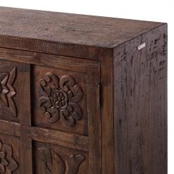 Wolf-Möbel Buffet Carving - Acacia massif / Métal - Acacia / Noir -Luxe Intérieur Magasin 1000202474 201008 14583000009 DETAILS P000000001000202474