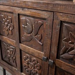 Wolf-Möbel Buffet Carving - Acacia massif / Métal - Acacia / Noir -Luxe Intérieur Magasin 1000202474 210127 06220500031 DETAILS P000000001000202474