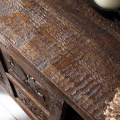 Wolf-Möbel Buffet Carving - Acacia massif / Métal - Acacia / Noir -Luxe Intérieur Magasin 1000202474 210127 06221000033 DETAILS P000000001000202474