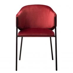 Mørteens Chaise à accoudoirs Koloa I - Velours / Acier - Bordeaux / Noir -Luxe Intérieur Magasin 1000205088 201105 13560700026 DETAILS P000000001000205088