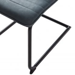 Mørteens Chaises cantilever Lylen (lot de 2) - Imitation cuir / Acier - Noir - Bleu vintage -Luxe Intérieur Magasin 1000205096 201022 13511700008 DETAILS P000000001000205096