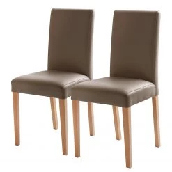 Ars Natura Chaises Flen (lot de 2) - Cappuccino - Hêtre clair