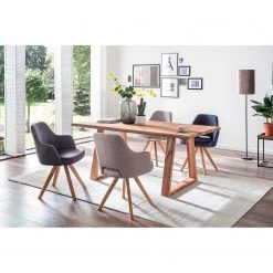 Mørteens Chaise à accoudoirs Tardes - Pivotante - Velours et tissu / Chêne sauvage massif - Chêne sauvage - Gris clair -Luxe Intérieur Magasin 1000208691 200325 13390000003 MOOD DETAILS P000000001000208691 mood