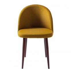 Mørteens Chaises capitonnées Jacklin III (2 él.) - Tissu / Métal - Imitation noyer - Jaune moutarde -Luxe Intérieur Magasin 1000208738 201023 06152700002 DETAILS P000000001000208738