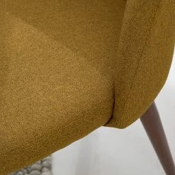 Mørteens Chaises capitonnées Jacklin III (2 él.) - Tissu / Métal - Imitation noyer - Jaune moutarde -Luxe Intérieur Magasin 1000208738 210120 13385000004 DETAILS P000000001000208738