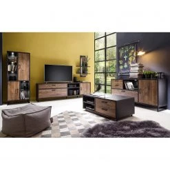 Red Living Étagère murale Hixson - Imitation chêne de tonneau / Noir -Luxe Intérieur Magasin 1000209010 210106 06023500003 MOOD DETAILS P000000001000209010 mood