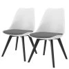 Tenzo Chaises Gina (lot de 2) - Tissu / Chêne massif
