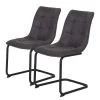 Loftscape Chaise cantilever Ewing - Microfibre / Métal - Noir - Anthracite - Lot de 2
