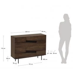 Red Living Commode Kluuvi I - Placage en bois véritable - Noyer / Noir -Luxe Intérieur Magasin 1000210871 200429 17360400038 SKETCH DETAILS P000000001000210871 sketch