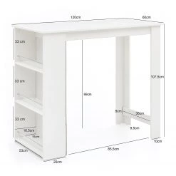 Fredriks Table haute Coburn - Aluminium - Argenté - Blanc -Luxe Intérieur Magasin 1000211773 200506 12474200441 SKETCH DETAILS P000000001000211773 sketch