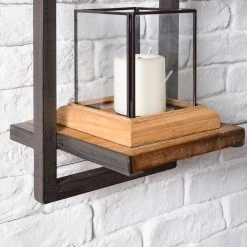 Ars manufacti Étagères murales Manchester II (5 élém.) - Acacia massif / Métal - Acacia / Anthracite -Luxe Intérieur Magasin 1000213198 200527 13201900010 DETAILS P000000001000213198