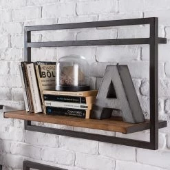 Ars manufacti Étagères murales Manchester III (5 él.) - Acacia massif / Métal - Acacia / Anthracite -Luxe Intérieur Magasin 1000213199 200527 13203600018 DETAILS P000000001000213199