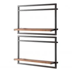 Ars manufacti Étagères murales Manchester V (7 élém.) - Acacia massif / Métal - Acacia / Anthracite -Luxe Intérieur Magasin 1000213201 200527 13211300036 DETAILS P000000001000213201