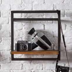 Ars manufacti Étagères murales Manchester V (7 élém.) - Acacia massif / Métal - Acacia / Anthracite -Luxe Intérieur Magasin 1000213201 200527 13211900040 DETAILS P000000001000213201