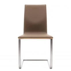GWINNER Chaise cantilever Lena I - Cuir Toledo : Mocca - Chêne